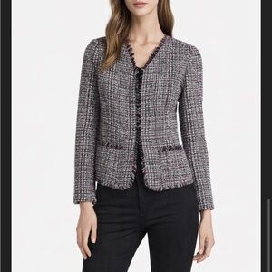 Jones New York Pink and Black Tweed Blazer